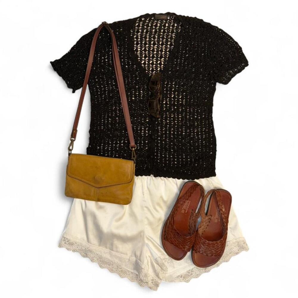 Vintage Vtg y2k boho fairycore festival crochet coquette top